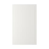STENSUND white cabinet door. Square, grooved panel design. Made from fiberboard and polyurethane paint.