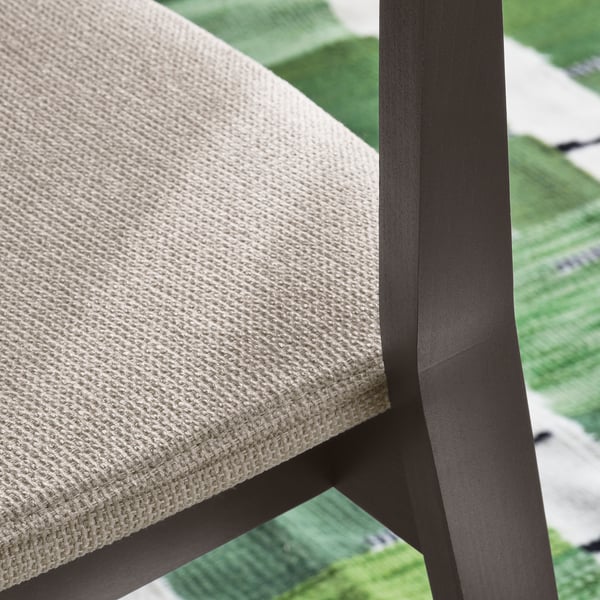 STOCKHOLM Chair with armrests, dark brown ash veneer/Tresund beige