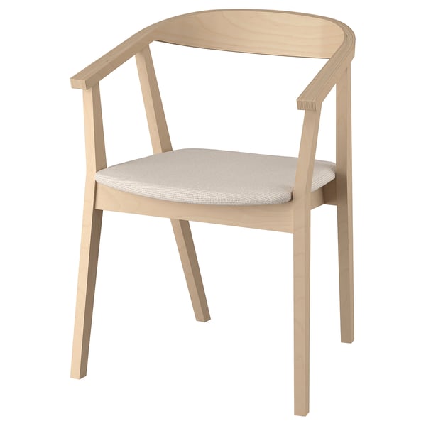 STOCKHOLM Chair with armrests, tinted laquer birch veneer/Tresund beige