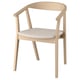STOCKHOLM Chair with armrests, tinted laquer birch veneer/Tresund beige