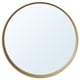 Option: STOCKHOLM round gold mirror - sleek oak frame with shelf - perfect for bathroom or bedroom.