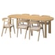 STOCKHOLM Table and 6 chairs, oak veneer/birch veneer Tresund, 230x90 cm