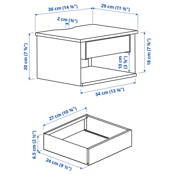 Illustration with measurements for the product: STOMSÖ.