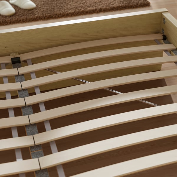 STORKLINTA Bed frame, oak effect, 160x200 cm