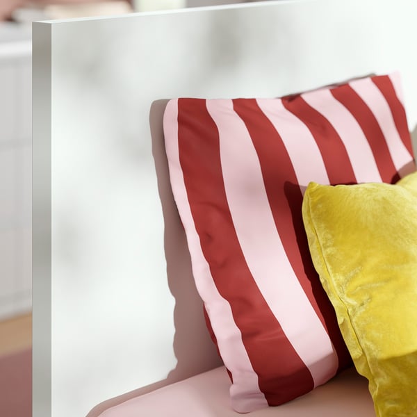 STORKLINTA Bed frame with 2 storage boxes, white, 120x200 cm