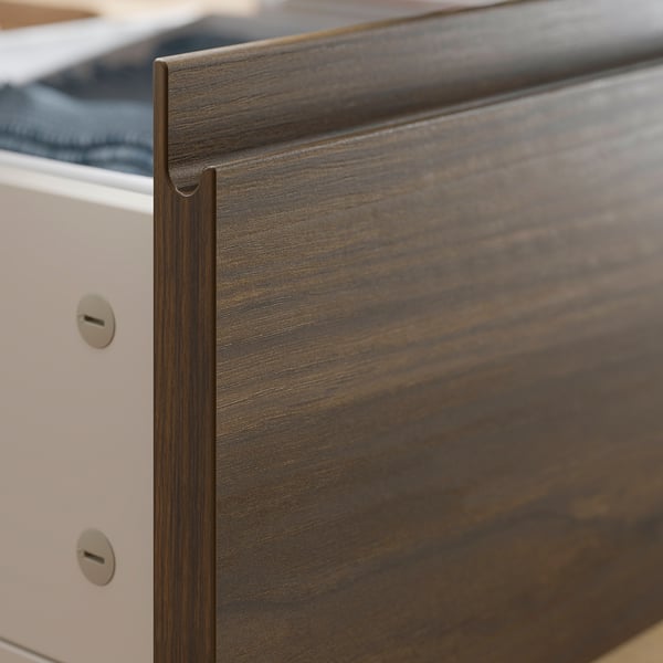 STORKLINTA Bed storage box, set of 2, dark brown oak effect, 200 cm