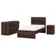 STORKLINTA Bedroom furniture, set of 3, dark brown oak effect, 90x200 cm