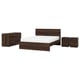 STORKLINTA Bedroom furniture, set of 4, dark brown oak effect, 140x200 cm