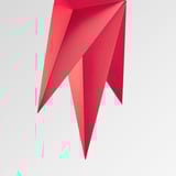 A multi-faceted red lamp hung from above, casting vibrant light.