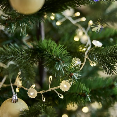 STRÅLA LED lighting chain, battery-operated flower