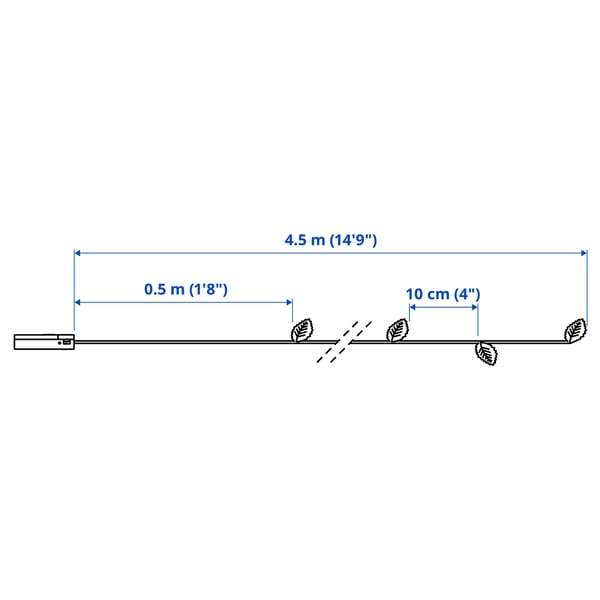 Illustration with measurements for the product: STRÅLA.