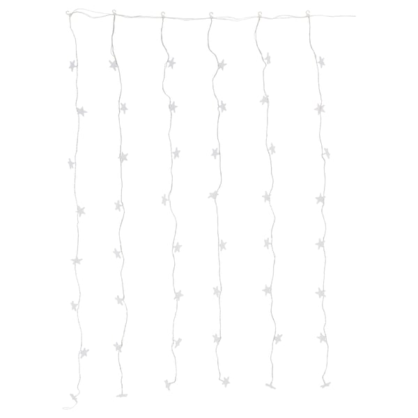 STRÅLA led star curtain, white, plastic, hangable, decorative.