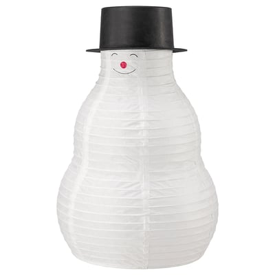 STRÅLA LED table decoration, battery-operated/snowman white
