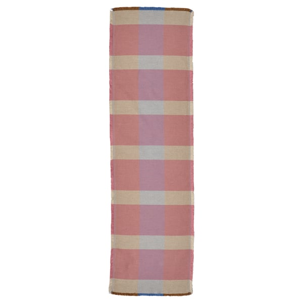 STRANDFLOKA, vibrant checkered table runner, soft cotton, rectangular, colorful plaid design.