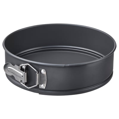 STRANDFLY black springform pan, round with handles, non-stick interior, metallic, durable steel.