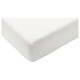 A white ikea STRANDLOKA fitted sheet, featuring a rectangular shape with elastic edges for secure fitment.