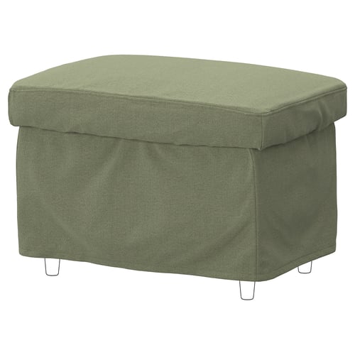 STRANDMON Slipcover for footstool, Naggen grey-green