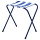 STRANDÖN blue beach chair, open shape with white-blue striped fabric. Sturdy, foldable steel frame.