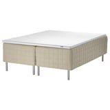 Beige STUVLAND bed - memory foam, stainless legs.