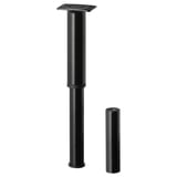 A black SULTAN bed leg, made of steel with a powder coating, in a cylindrical shape, designed to support the middle of a bed for stability.