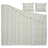 SUMPGRÖE bedding set, multistripe, polyester-viscose, with duvet cover and pillows.