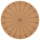 SVARTVIDE round cork trivet, brown, circular, petal design.