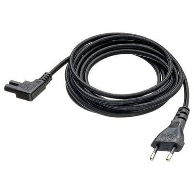 SYMFONISK black power cord, 3. 5m, braided polyester, connects to wall plug.