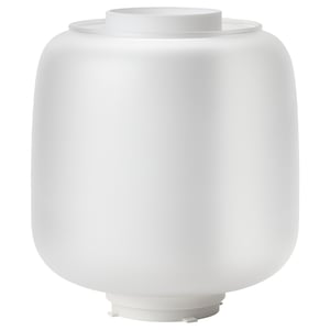SYMFONISK lamp shade: white, round, frosted glass.
