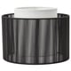 SYMFONISK lamp shade, black, cylindrical with vertical stripes.