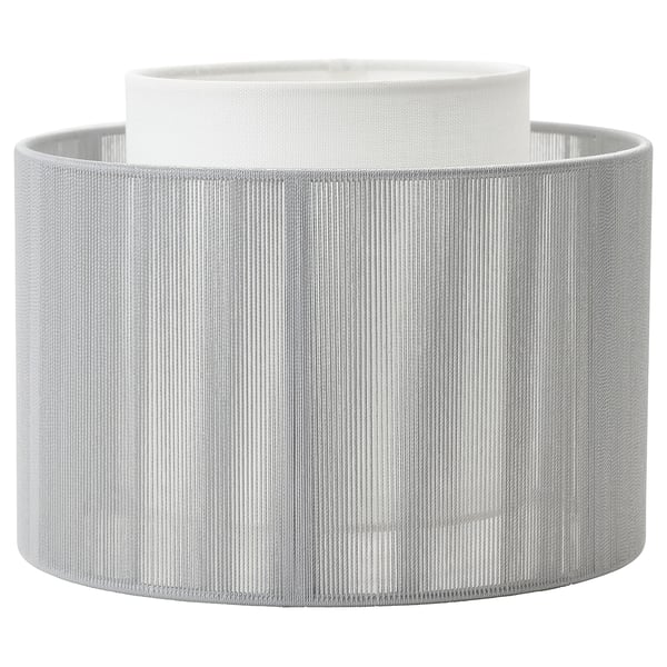 SYMFONISK lamp shade - white, cylindrical, textured, fits wifi speaker base.