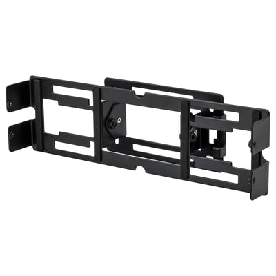 Black SYMFONISK steel wall mount for speaker, adjustable.