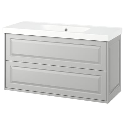 TÄNNFORSEN / ORRSJÖN Wash-stnd w drawers/wash-basin, light grey, 122x49x69 cm