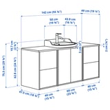 Illustration with measurements for the product: TÄNNFORSEN.