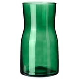 A TIDVATTEN green glass vase, shaped for cut flowers, with a sleek, curved design.
