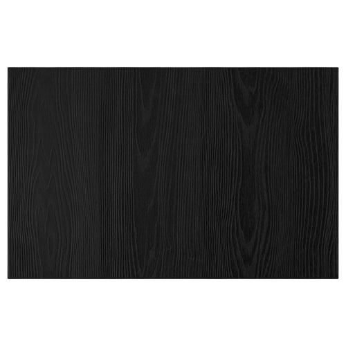 Timber-like TIMMERVIKEN panel, black; rectangular, natural wood grain design.