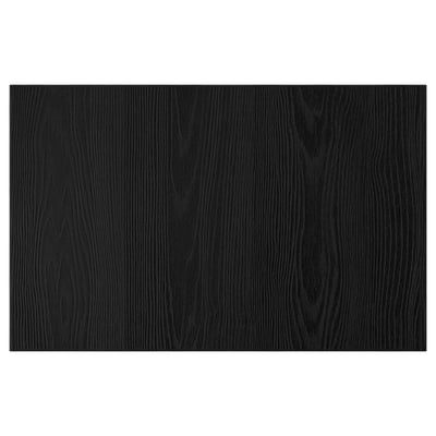 Timber-like TIMMERVIKEN panel, black; rectangular, natural wood grain design.