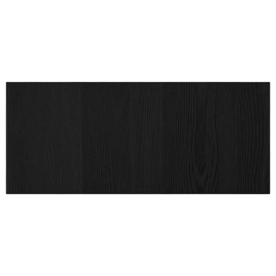 TIMMERVIKEN: black, rectangular wooden drawer front, natural wood grain design.