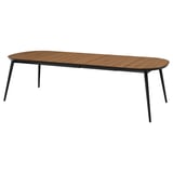 TJÄRKIL Extendable table, black/walnut veneer, 180/235/290x100 cm