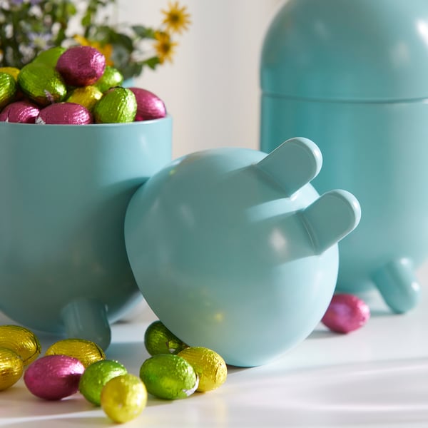 TJÄRLEK Bowl with lid, turquoise