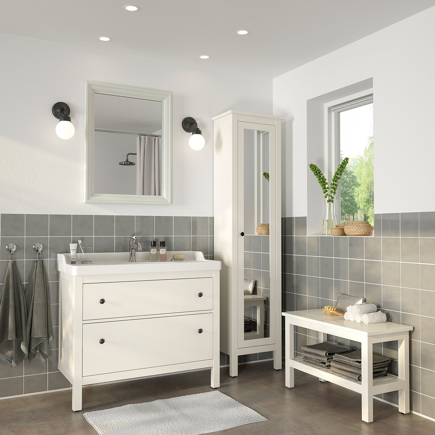TOFTBYN mirror, white, 65x85 cm - IKEA Sweden