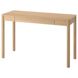 Wooden TONSTAD desk, light brown, rectangular, minimalist design with one drawer.