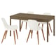 TONSTAD / GRÖNSTA Table and 4 chairs, brown stained oak veneer grey, 150x80 cm