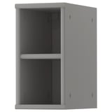 TORNVIKEN gray open cabinet with shelf, modern design, fiberboard material for space-saving storage.