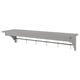 TORNVIKEN silver wall shelf with hooks, made of steel and fibreboard, neatly organized and stylish.