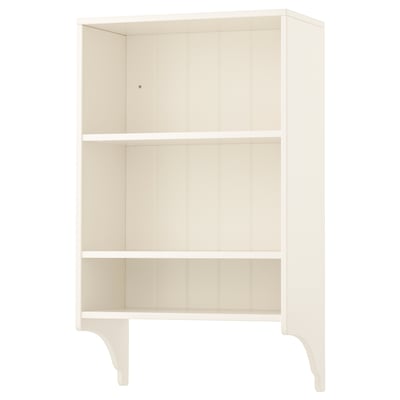 Ikea tornvik white wooden bookcase, three open shelves, curved legs.