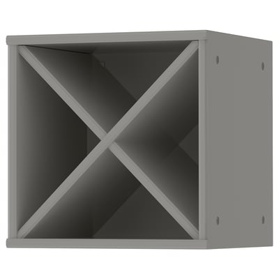 TORNVIKEN gray storage cube, open design, holds bottles, fiberboard.