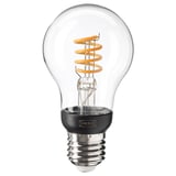 TRÅDFRI bulb, clear glass, spiral filament, dimmable, wireless, ikea base.