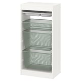 A white TROFAST storage unit with mesh drawers, ideal for organizing items.