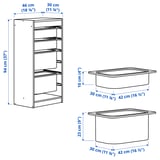 Illustration with measurements for the product: TROFAST.