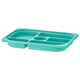 A TROFAST storage tray in turquoise. It has multiple compartments for organizing small items, made of recycled polypropylene.
